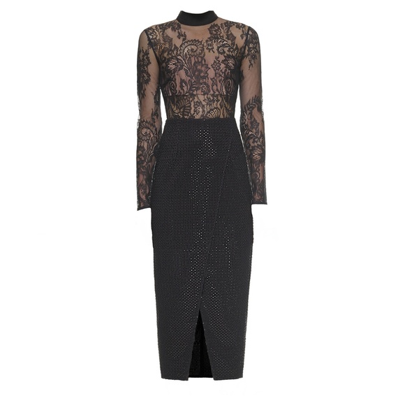 Self-Portrait Dresses & Skirts - SELF-PORTRAIT Black Beaded Sequin Midi